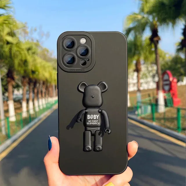 Funda para celular negro diseño de robot