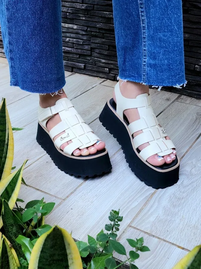 Sandalias Coral Positano Cream para Dama