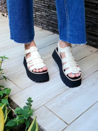 Sandalias Coral Positano Cream para Dama