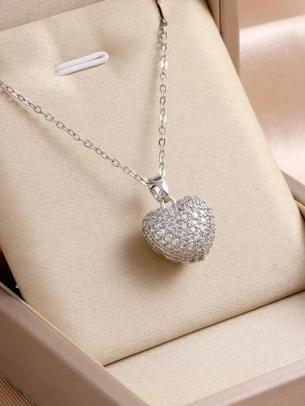 Cadena acero inoxidable con diseño de corazón #COLOR PLATEADO