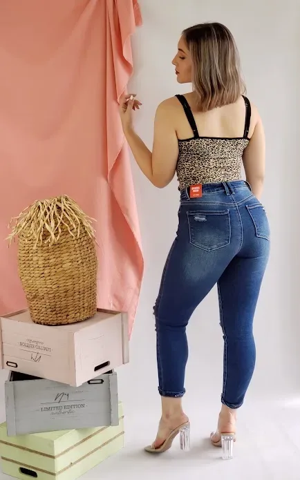 Jeans Wax Jean #90206 para dama color azul