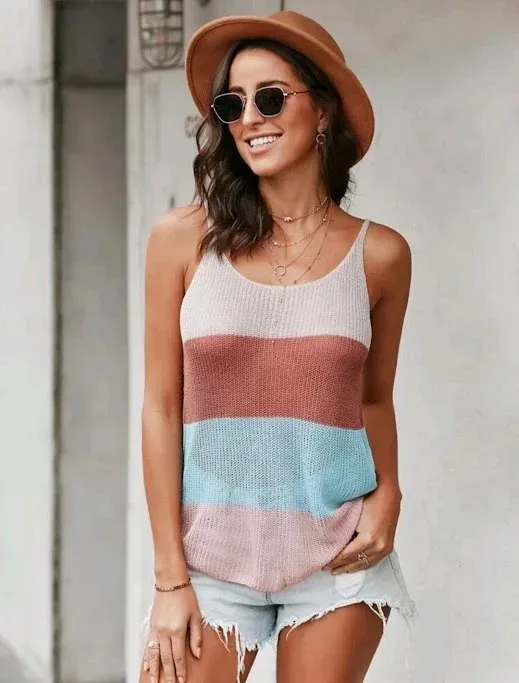 Blusa para dama de rayas multicolor
