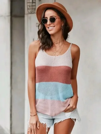 Blusa para dama de rayas multicolor