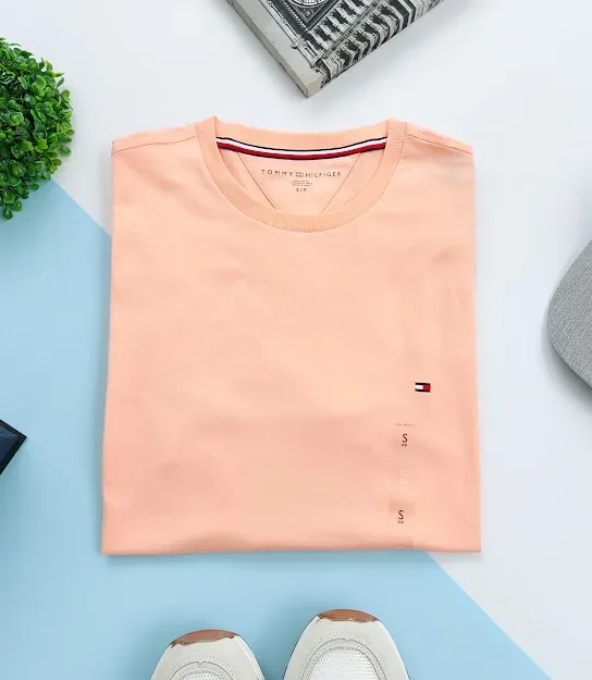 Camiseta Tommy Hilfiger para caballero color naranja neon
