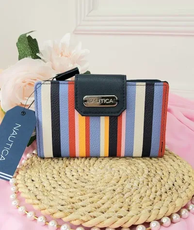 Cartera Naútica para dama diseño a rayas multicolor