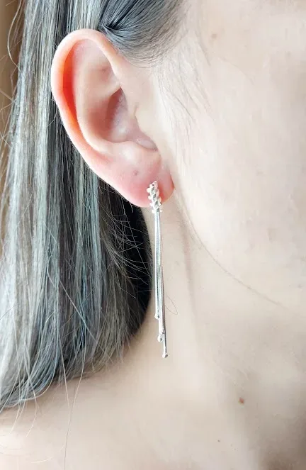 Aretes para dama plata 925 color plata