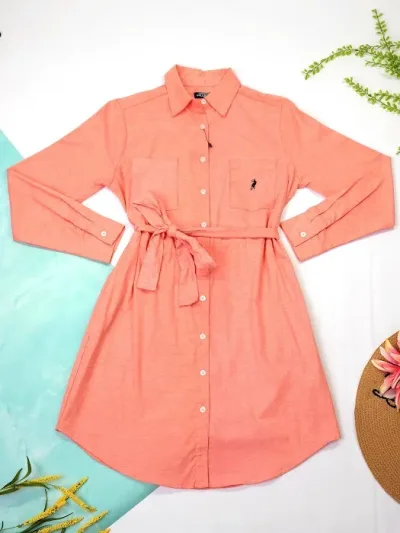 Vestido Cambridge Polo Club para dama color coral