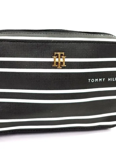 Bolso Tommy Hilfiger para dama color negro de rayas