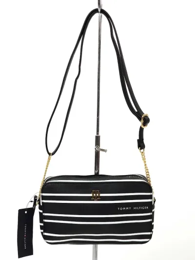 Bolso Tommy Hilfiger para dama color negro de rayas