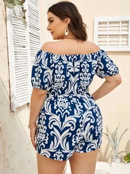 Enterizo para dama con estampado barroco