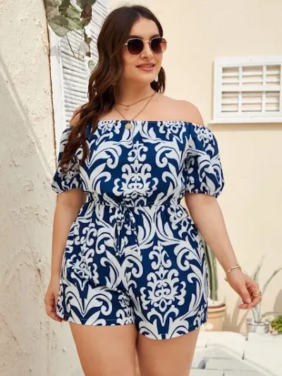Enterizo para dama con estampado barroco