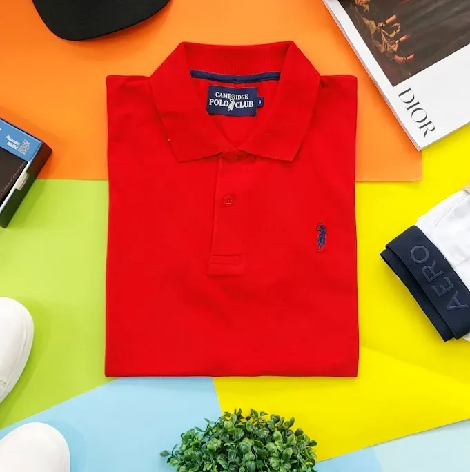 Camiseta Cambridge Polo Club para caballero color verde rojo