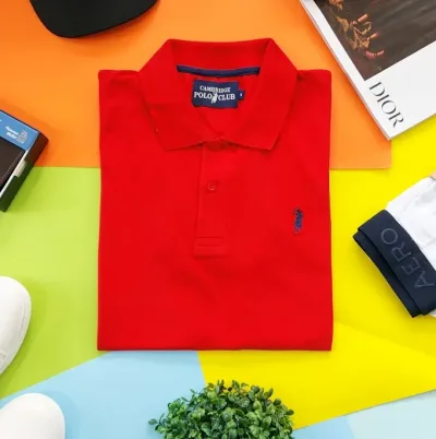 Camiseta Cambridge Polo Club para caballero color verde rojo