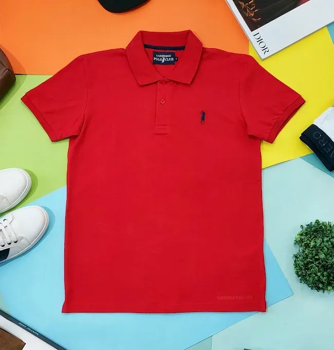 Camiseta Cambridge Polo Club para caballero color verde rojo