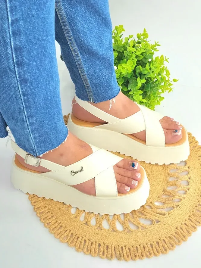 Sandalias Coral Sorrento White Off para Dama