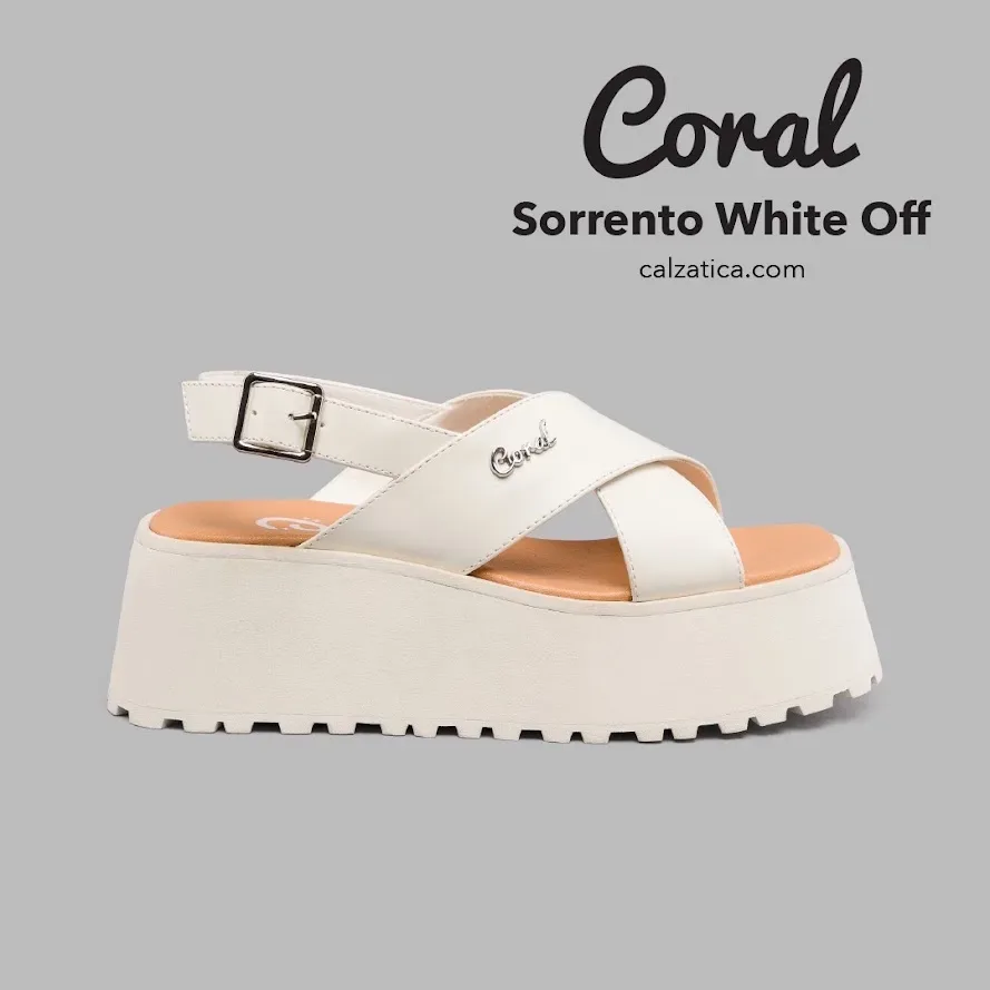 Sandalias Coral Sorrento White Off para Dama
