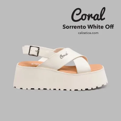 Sandalias Coral Sorrento White Off para Dama