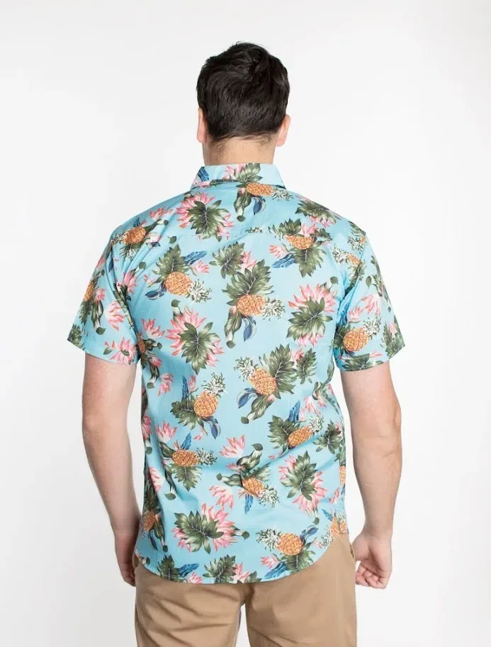 Camisa para caballero estampado tropical