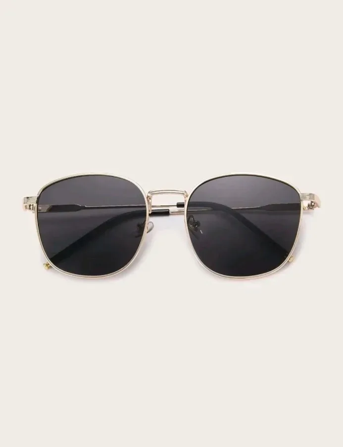 Lentes para caballero color negro con detalle dorados #1575