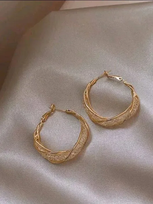 Argollas de acero inoxidable para dama color dorado