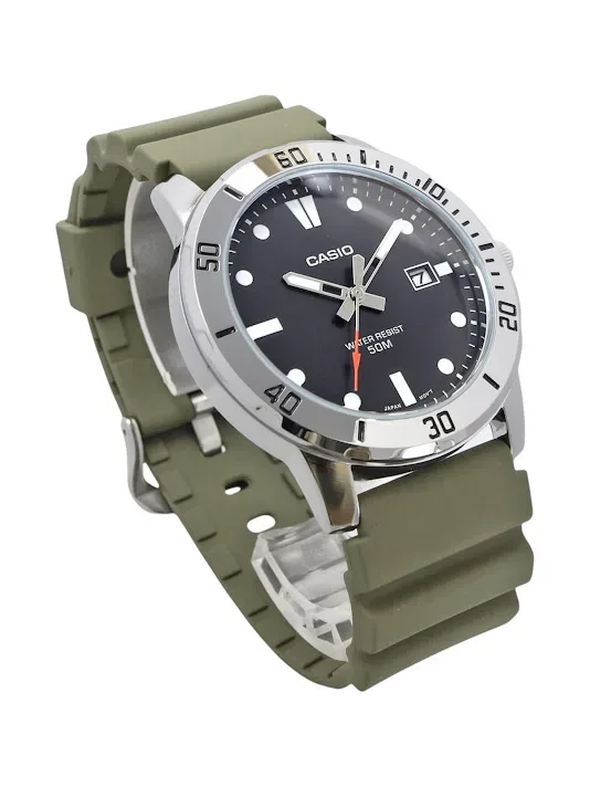 Reloj Casio para caballero MTP-VD01-3EVUDF COLOR VERDE MUSGO