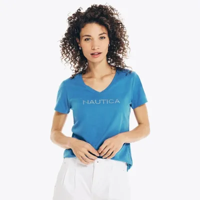 Camiseta Nautica para dama color azul