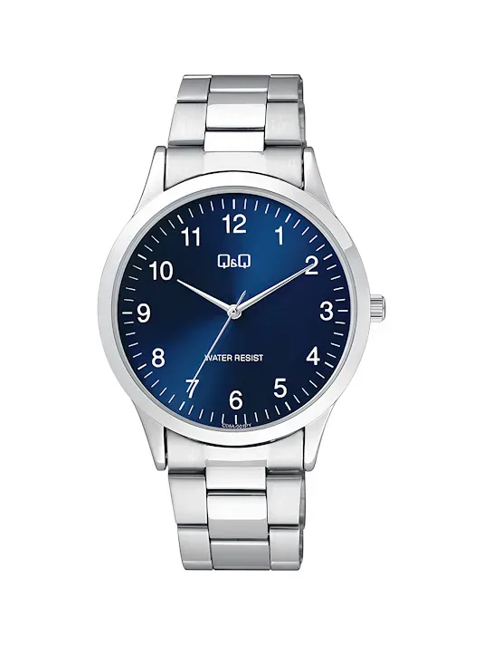 Reloj Q&Q para caballero C08A-001PY COLOR PLATEADO