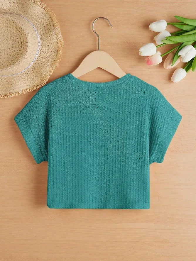 Blusa para niña color turquesa