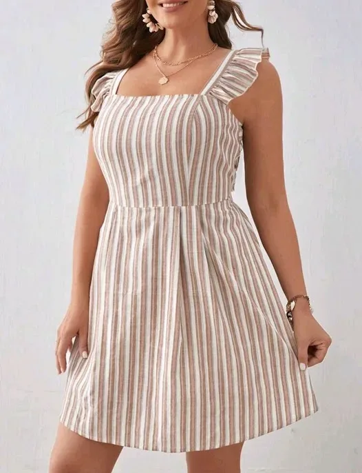 Vestido para dama diseño rayas multicolor