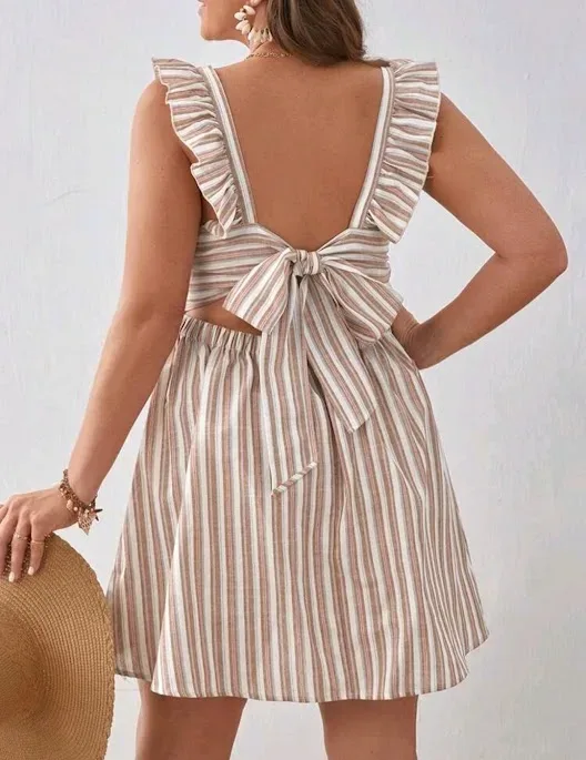 Vestido para dama diseño rayas multicolor