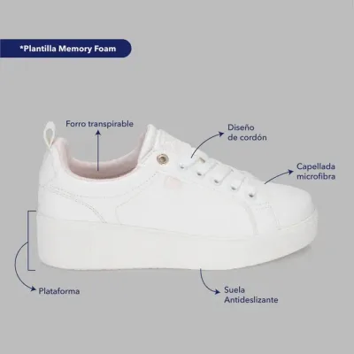 Tenis Promise Strudel White para Dama