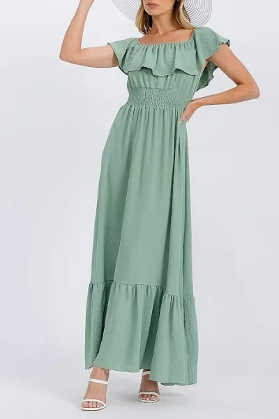 Vestido largo para dama color verde #D5563