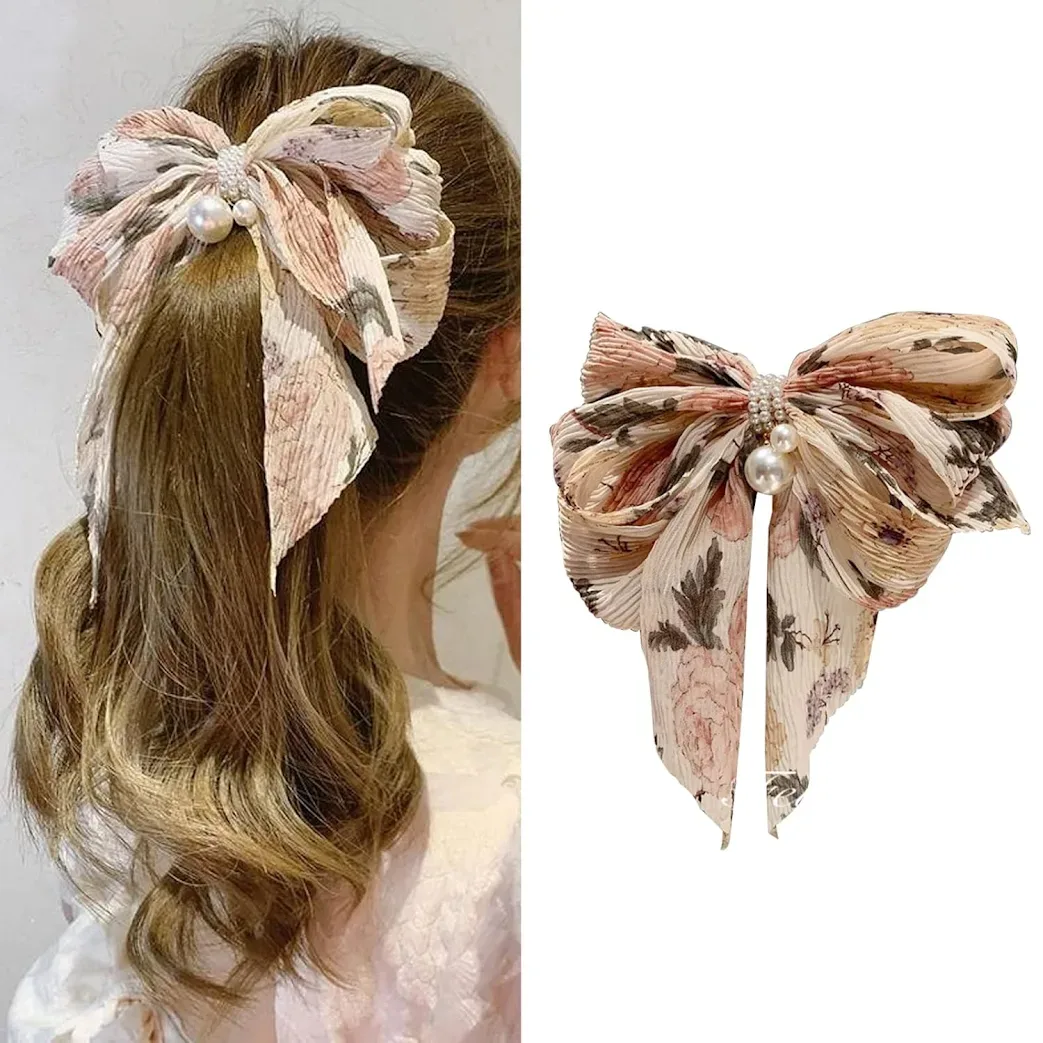 Prensa de lazo para cabello diseño floral