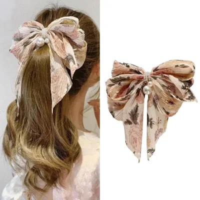 Prensa de lazo para cabello diseño floral