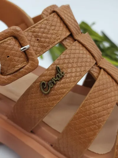 Sandalias Coral para dama Cleopatra 2 Camel Snake Pu