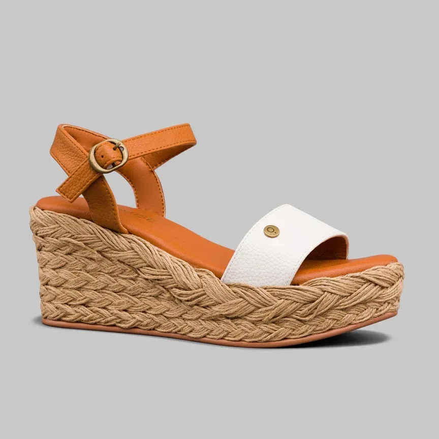 Sandalias Promise Galicia white Camel  para dama