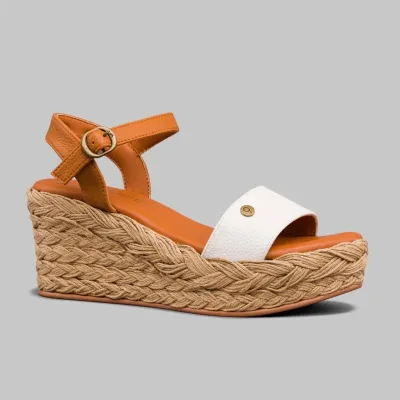 Sandalias Promise Galicia white Camel  para dama