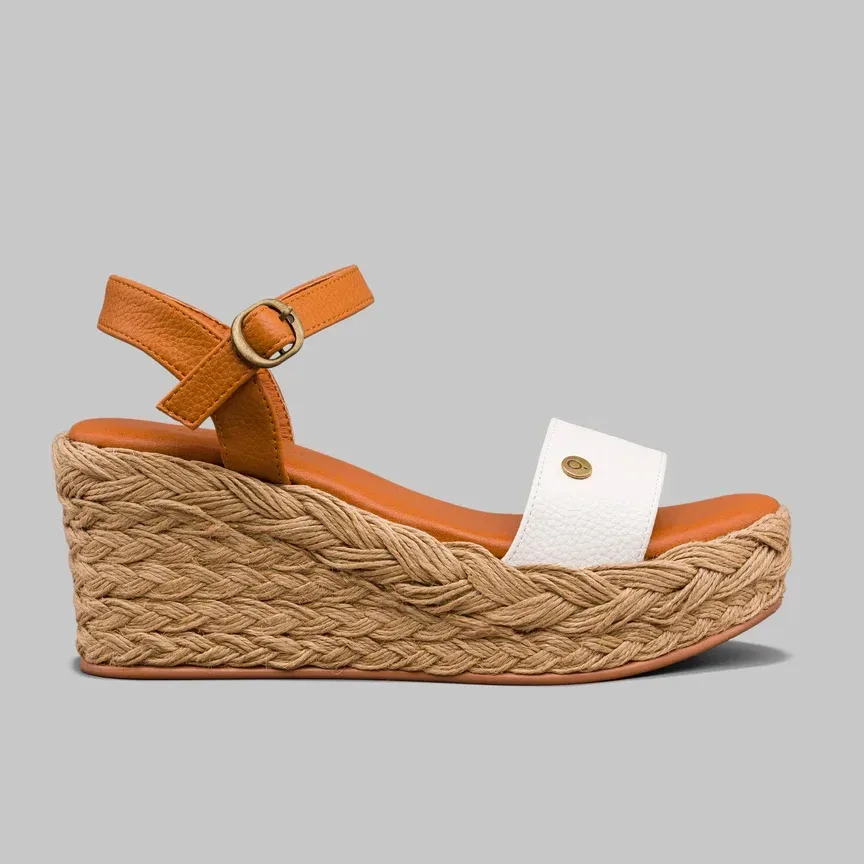 Sandalias Promise Galicia white Camel  para dama