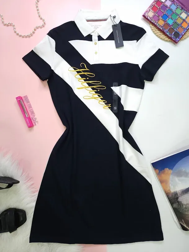 Vestido Tommy hilfiger para dama color azul y blanco