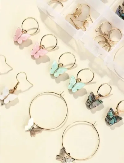 Set de aretes de fantasía mariposas
