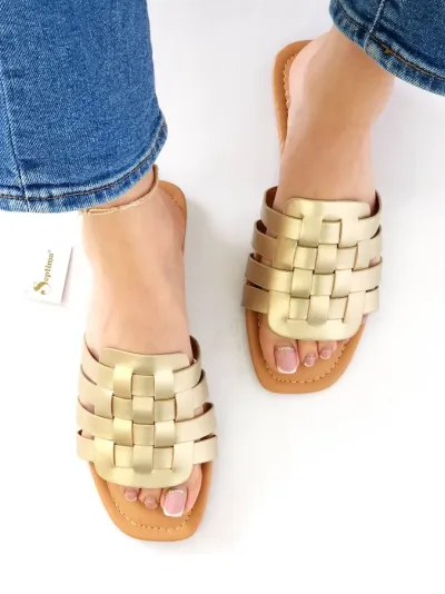 Sandalias Septima para dama color dorado STORW-8