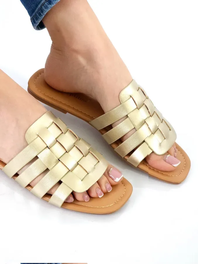 Sandalias Septima para dama color dorado STORW-8