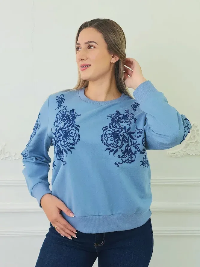Suéter color celeste para Dama