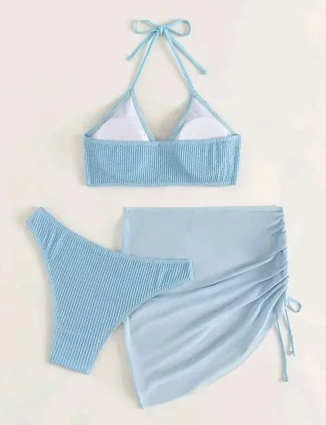Vestido de baño para dama color celeste