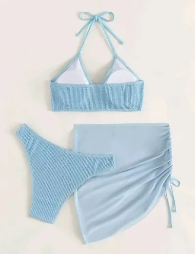 Vestido de baño para dama color celeste