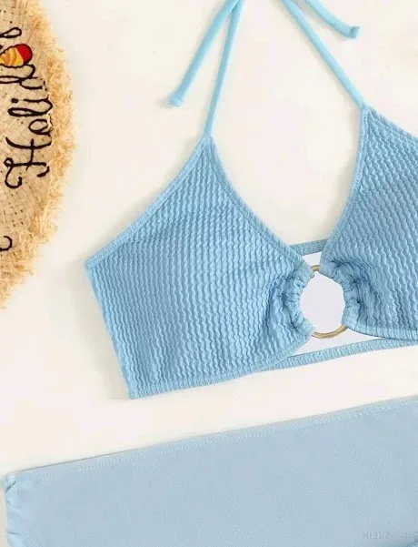 Vestido de baño para dama color celeste