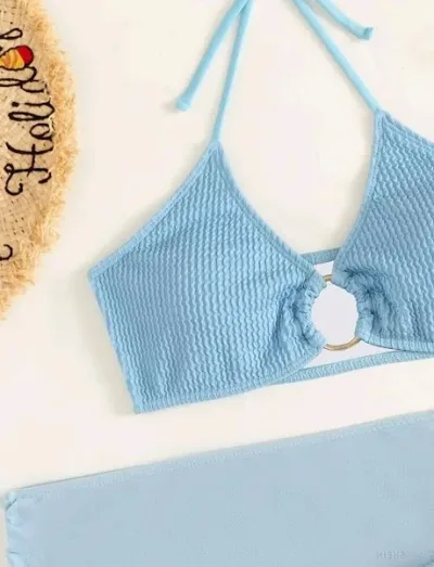 Vestido de baño para dama color celeste