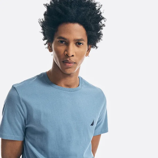 Camiseta Naútica para caballero color azul claro