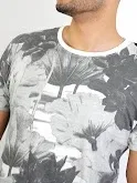 Camiseta para caballero Estivaneli con estampado floral color gris