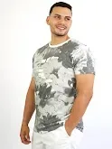Camiseta para caballero Estivaneli con estampado floral color gris